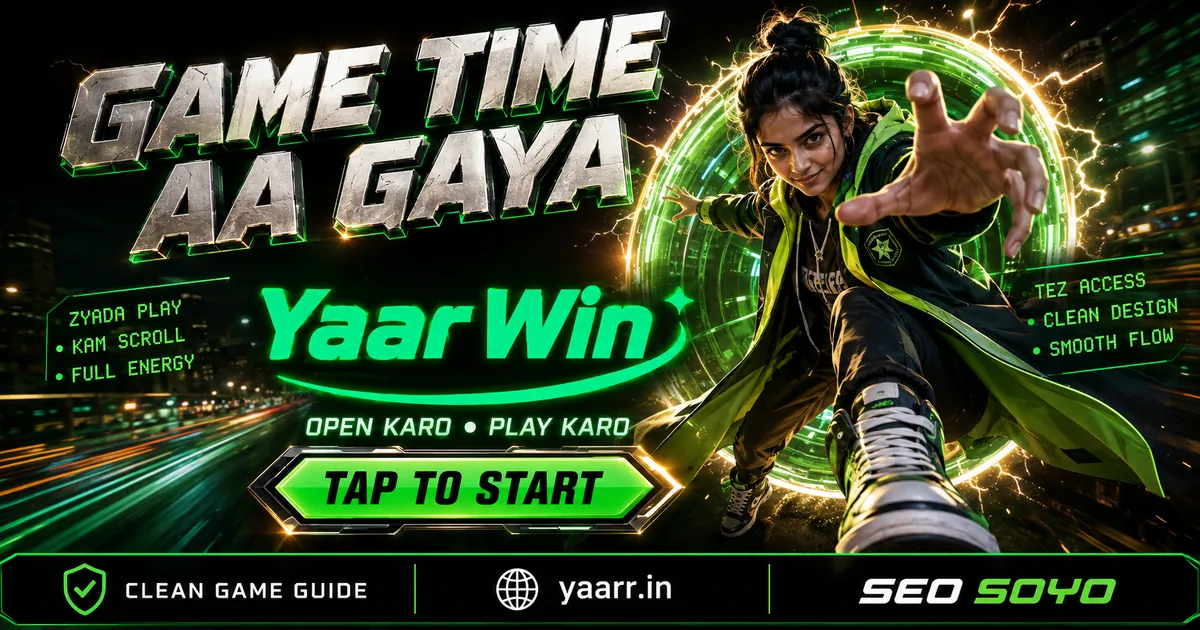 Yaar Win Android app download banner with neon action art